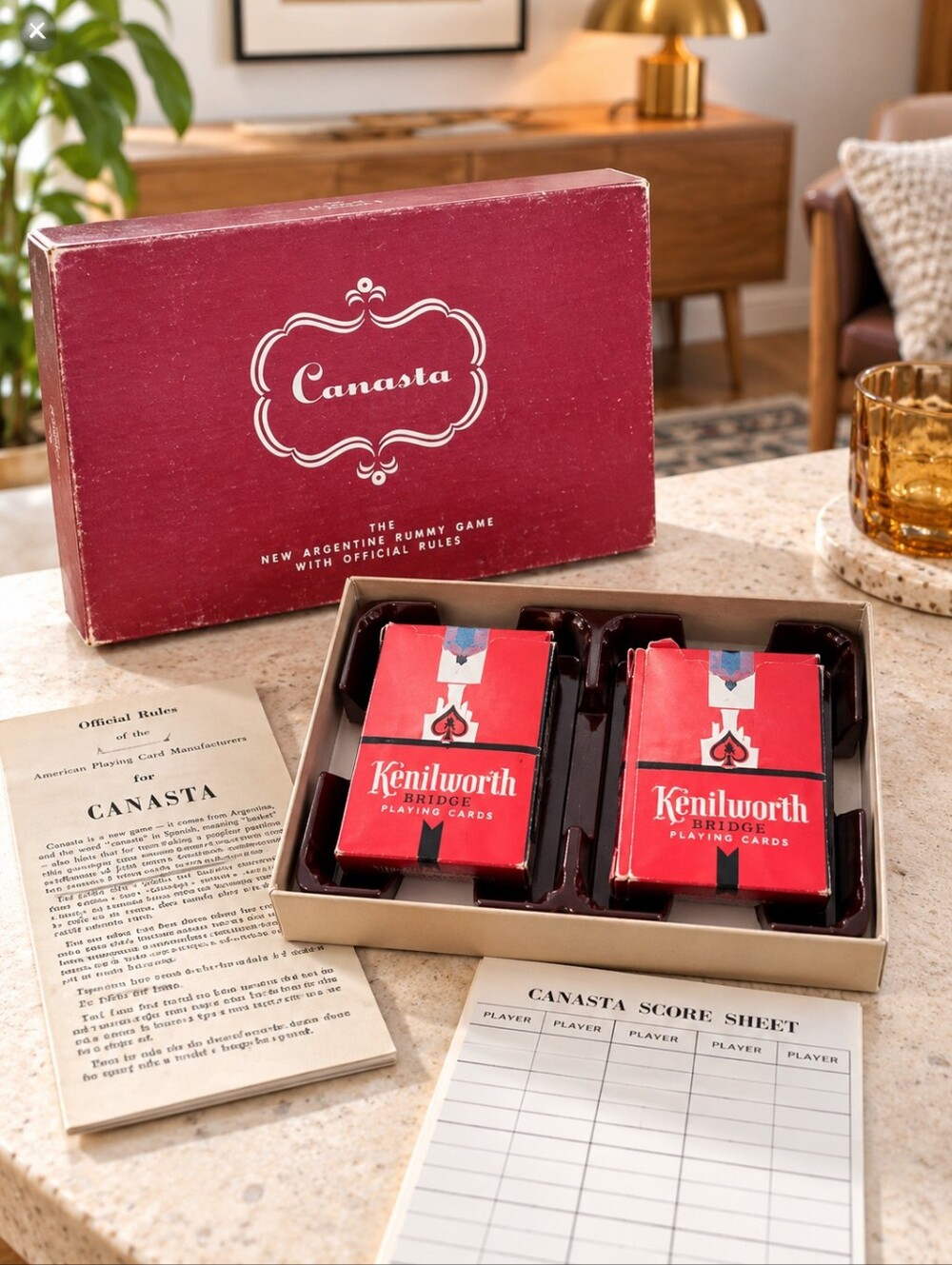 Vintage Warwick Bros Rutter Canasta Set Kenilworth Cards Made in Canada
